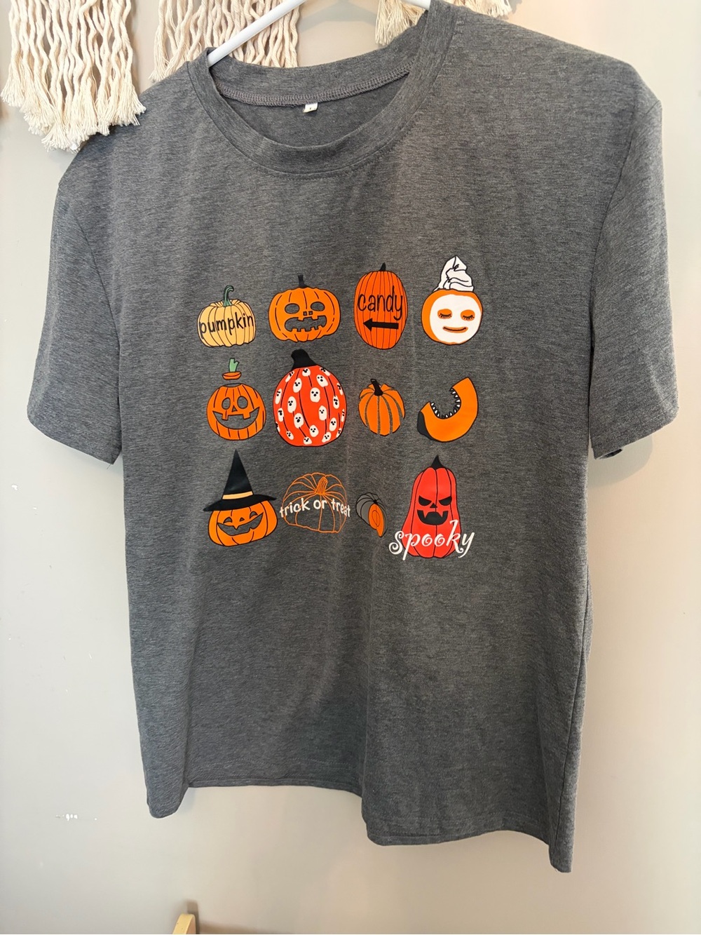 Pumpkin  Graphic T-shirt - Gray & Orange